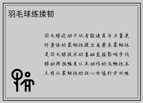 羽毛球练揉韧
